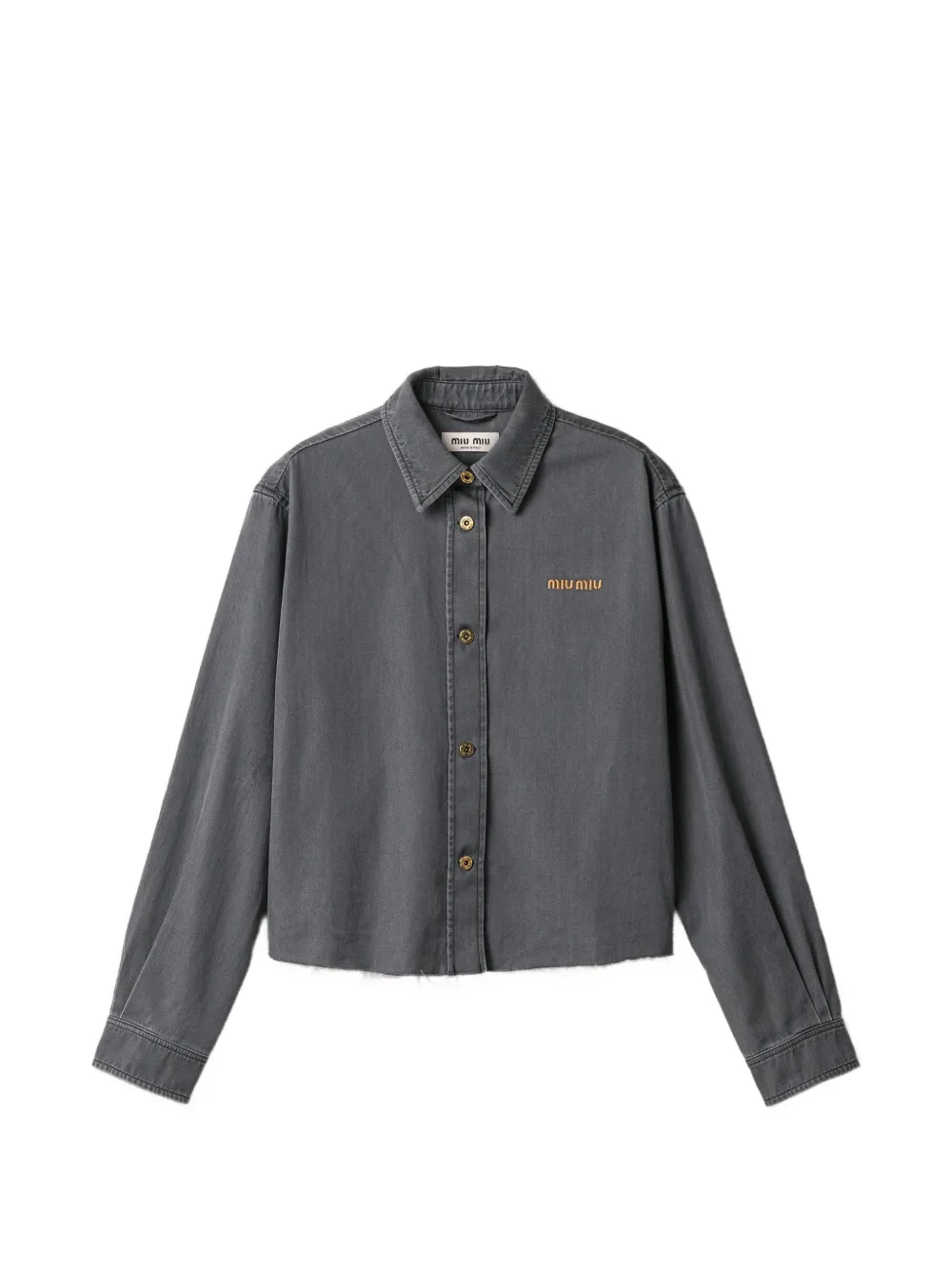 Miu Miu logo-embroidered button-up shirt