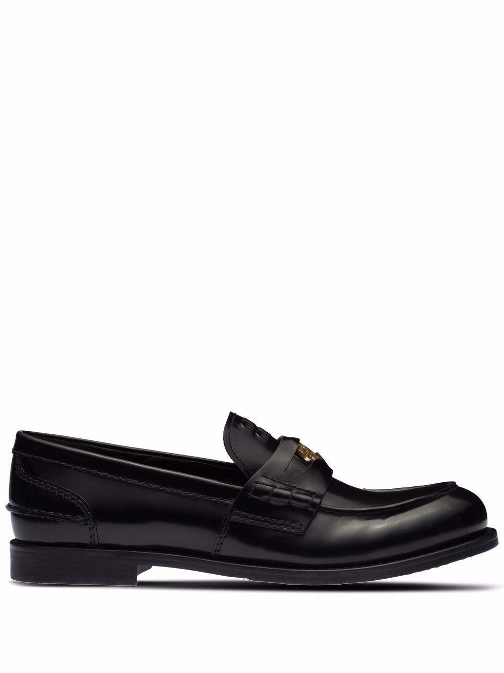 Miu Miu brushed leather penny loafers