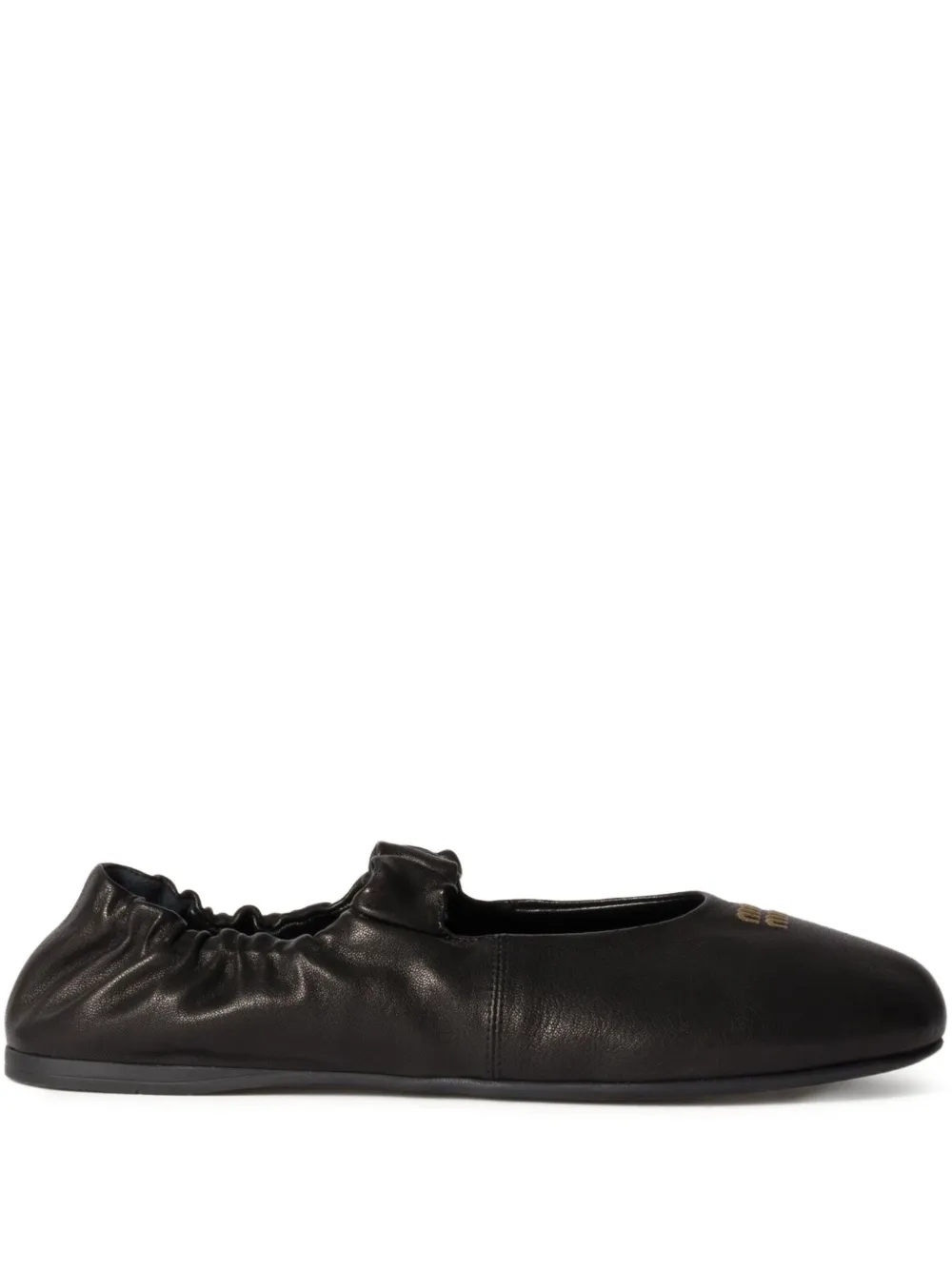 Miu Miu ruches nappa leather ballerinas
