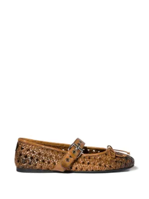 Miu Miu woven buckle-strap ballet flats