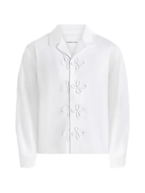 Manière De Voir Valen in white appliqué-detail long-sleeve shirt