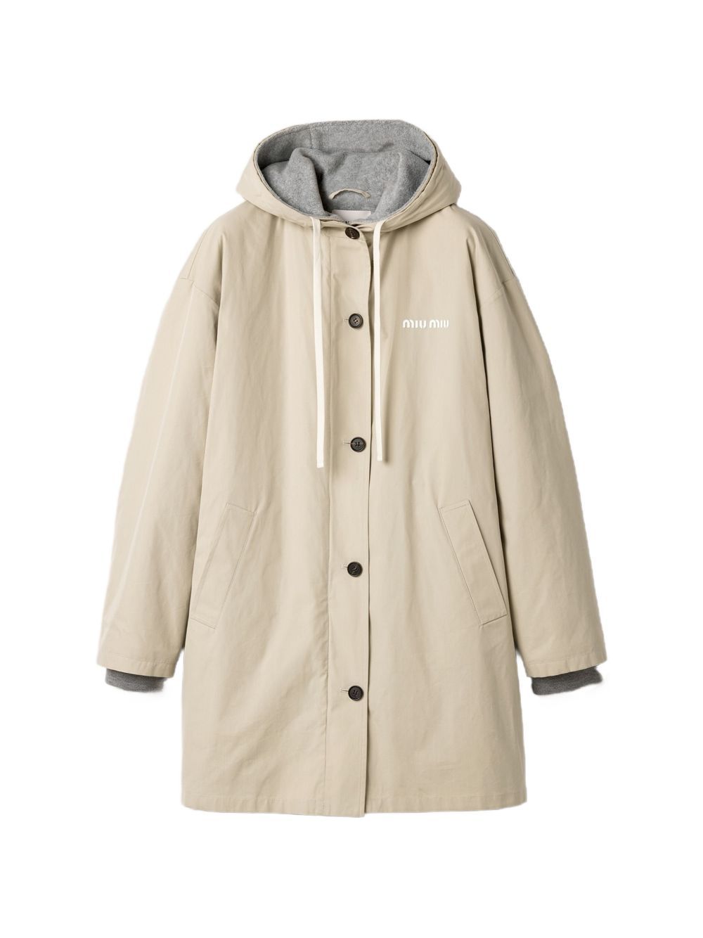 Miu Miu Single-breasted Panama cotton and fleece caban jacket