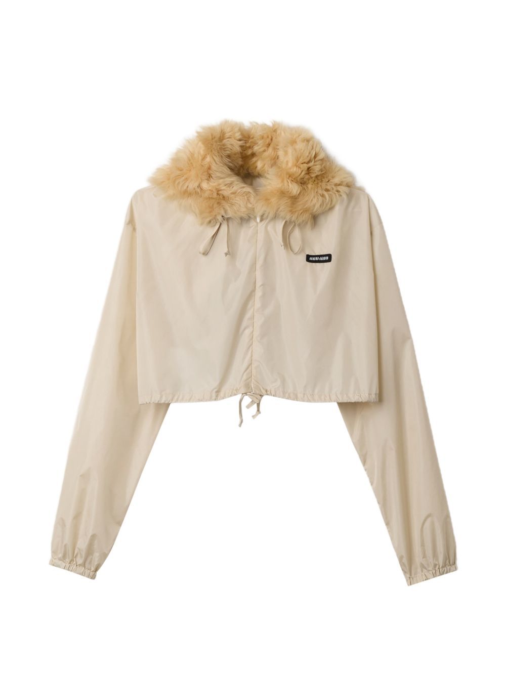 Miu Miu technical fabric and shearling windbreaker