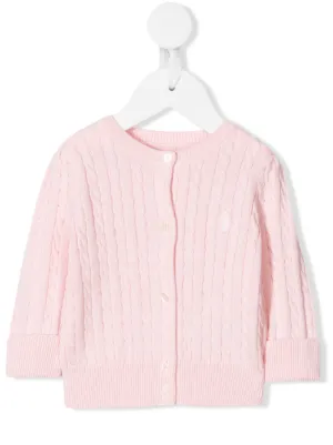 POLO RALPH LAUREN KIDS cable-knit cotton cardigan