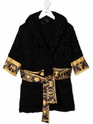Versace Kids I Love Baroque hooded bathrobe