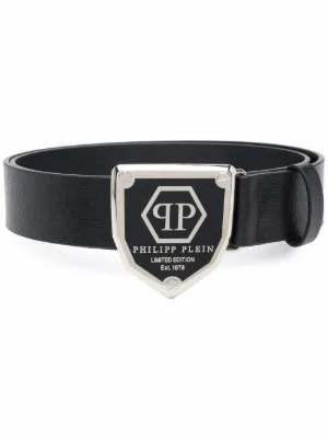 Philipp Plein logo-plaque leather belt