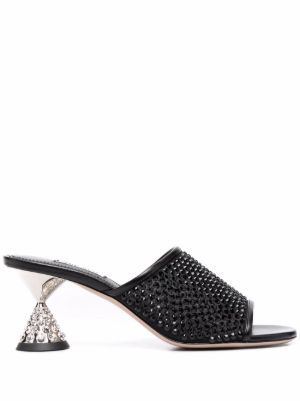 Miu Miu crystal-embellished leather sandals