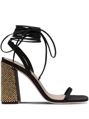 Miu Miu 100mm ankle tie-fastening sandals