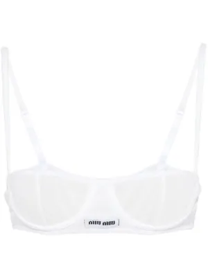 Miu Miu ribbed knit denim bra