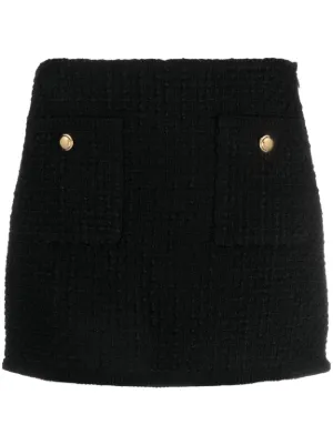 Miu Miu button-detail bouclé miniskirt