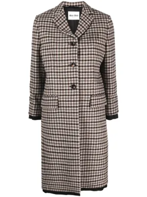 Miu Miu houndstooth-pattern single-breasted coat