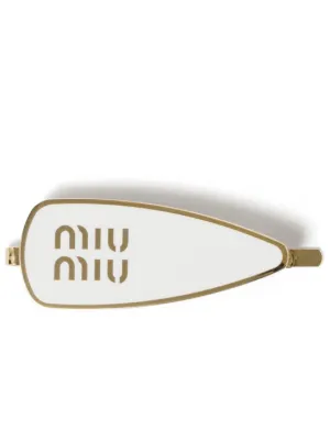 Miu Miu engraved-logo enamel hair clip