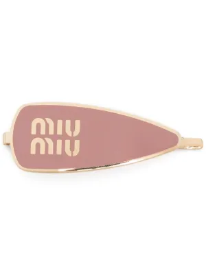 Miu Miu logo-lettering enamel hair clip