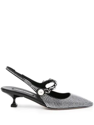 Miu Miu rhinestone-embellished pointed-toe pumps