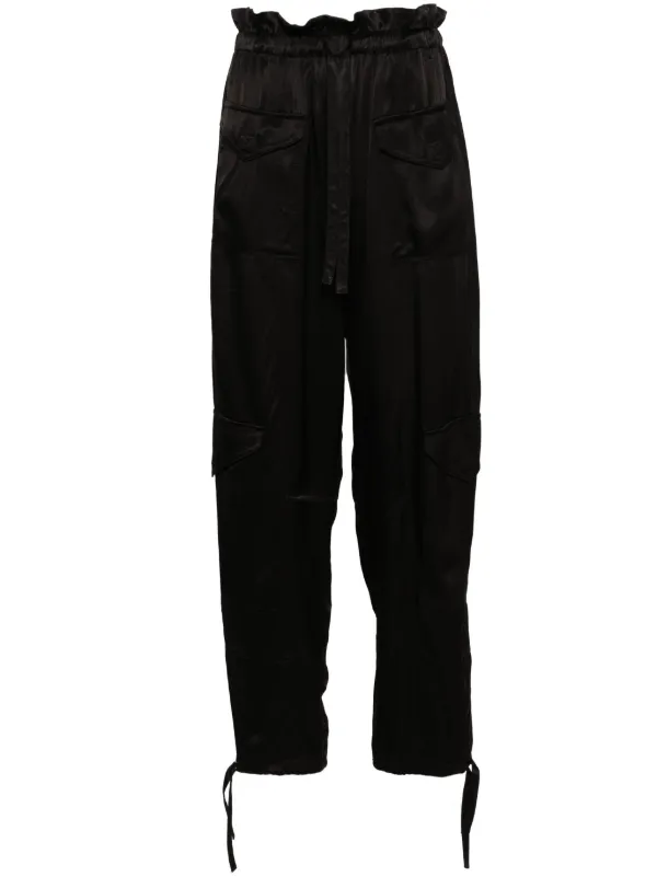 GANNI satin cargo trousers