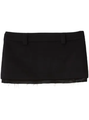 Miu Miu satin-trim velour miniskirt