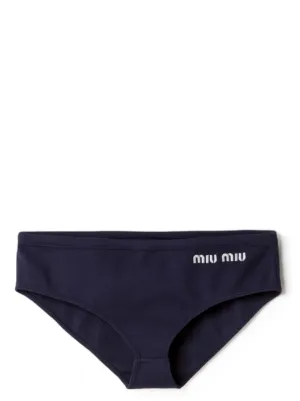 Miu Miu logo-embroidered bikini bottoms
