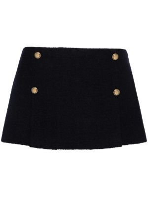 Miu Miu pleat-detail tweed skirt