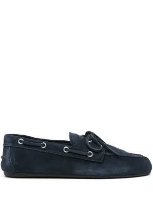 Miu Miu logo-embossed suede loafers