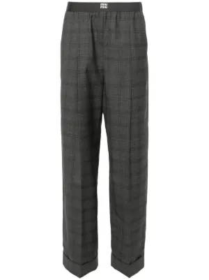 Miu Miu checked palazzo trousers