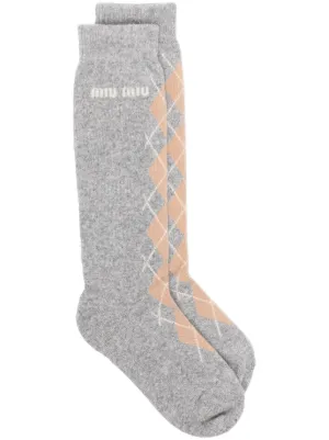 Miu Miu argyle-intarsia socks