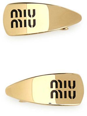 Miu Miu logo-plaque hair clip