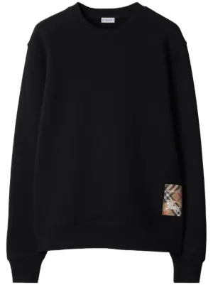 Burberry Check label cotton sweatshirt