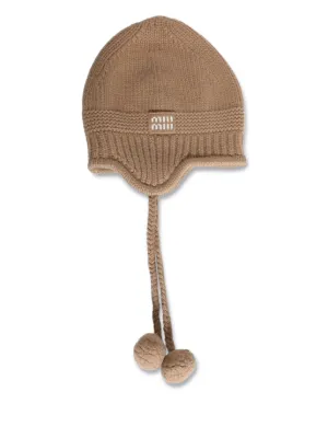 Miu Miu logo-embroidered beanie 