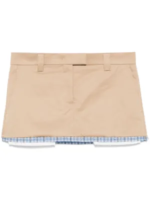 Miu Miu contrast-trim chino mini skirt