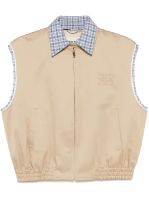Miu Miu logo-embroidered gilet