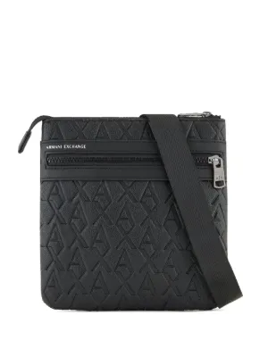 Armani Exchange monogram-embossed messenger bag