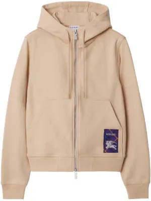 Burberry check-label cotton hoodie