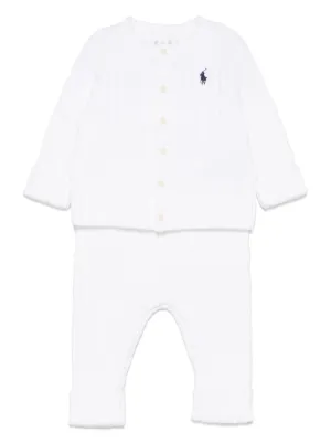 POLO RALPH LAUREN KIDS cable-knit trousers set