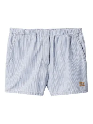 Miu Miu striped chambray bermudas