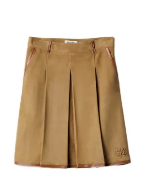 Miu Miu pleated suede skirt