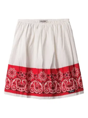 Miu Miu slubbed poplin skirt