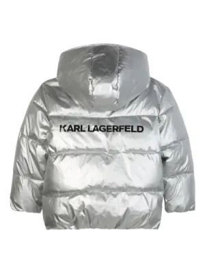 Karl Lagerfeld Kids metallic quilted puffer jacket