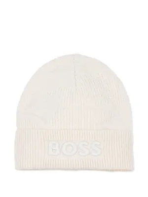 BOSS Kidswear ribbed logo beanie
