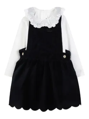 Chloé Kids frilled-collar long-sleeve dress