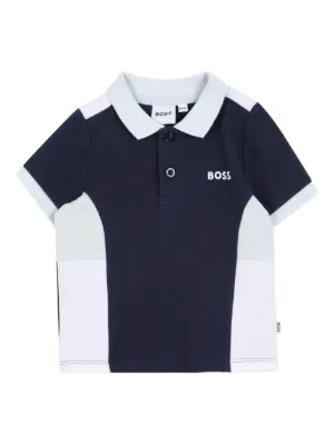 BOSS Kidswear colour-blocked polo shirt