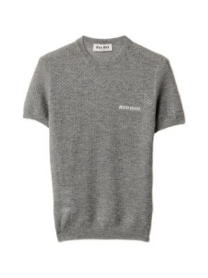 Miu Miu logo-intarsia T-shirt