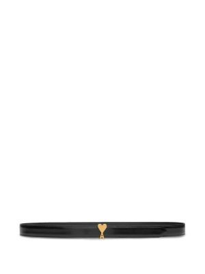 AMI Paris cow leather Ami De Coeur buckle belt