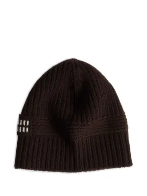 Miu Miu logo-detail knit beanie