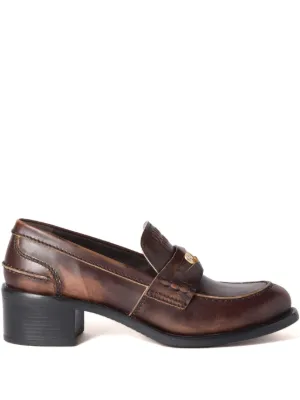 Miu Miu Deco mid-heel leather loafers