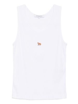 Maison Kitsuné fox-embroidered tank top