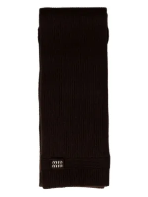 Miu Miu logo-intarsia cashmere scarf