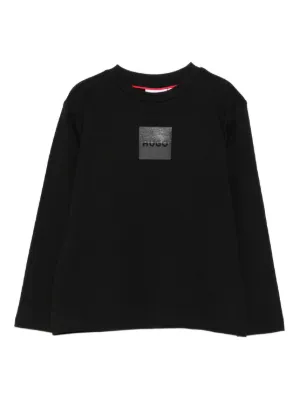 HUGO KIDS logo-plaque long-sleeve top