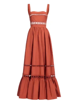 Elie Saab trim-embellished cotton midi dress