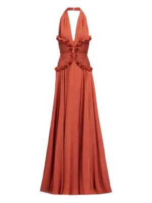 Elie Saab silk v-neck maxi dress