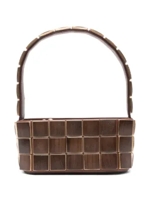 Cult Gaia Romy panelled-wood shoulder bag
